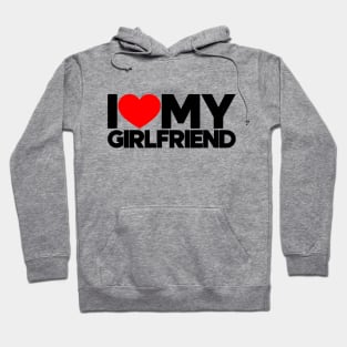 I Love My Girlfriend Red Hearts Love Couple Hoodie